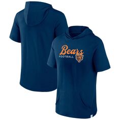 Мужской фирменный темно-синий пуловер с капюшоном Chicago Bears Offensive Strategy с короткими рукавами Fanatics
