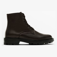 Ботинки Massimo Dutti Leather, темно-коричневый