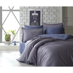 Комплект постельного белья из кружева, хлопка и атласа Туана, синий Dantela