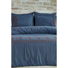 Комплект постельного белья из двойного муслина с кружевной хлопковой вышивкой - Ethica Dantela