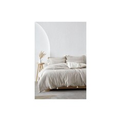 Экокотон Doga King Size Комплект постельного белья из 100% органического хлопка, муслин, окрашенный в бежевый цвет, 240X220 см Ecocotton