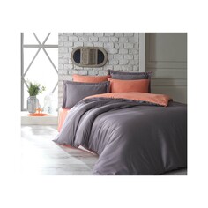 Комплект постельного белья из кружевного хлопка и атласа Туана Оранжевый Dantela