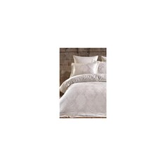 Комплект постельного белья из кружевного жаккардового хлопка и атласа - кремовый Louisa Dantela