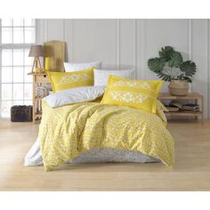 К.к. Hobyy Sofia Комплект постельного белья из желтого поплина Hobby Home Collection