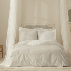 Karaca Home White Collection Tina Комплект постельного белья с двойным кружевом, белый