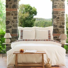 Комплект постельного белья Karaca Home Fleur Multi с двойной вышивкой