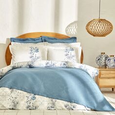 Комплект постельного белья Двойной летний комплект Karaca Home Camilio, синий