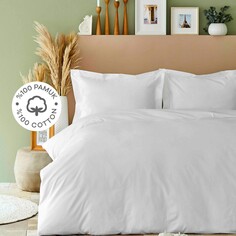 Karaca Home Back To Basic Белый Комплект постельного белья из 100 % хлопка