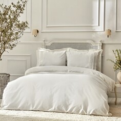 Karaca Home White Collection Quin Комплект постельного белья с двойным кружевом, белый