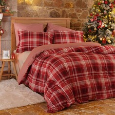 Karaca Home Новый год Новый год Lanza Красный 100% хлопок Фланель Комплект постельного белья