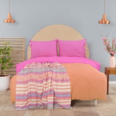 Karaca Home Basic Fusya-Оранжевый двухсторонний Комплект постельного белья Пике