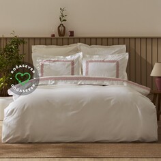 Karaca Home Dakota Bamboo Комплект постельного белья с вышивкой Коралловый