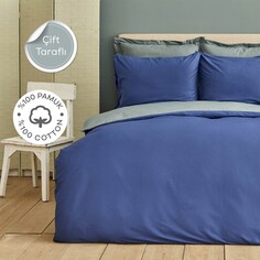 Karaca Home Basic Серый индиго, 100 % хлопок, двусторонний Комплект постельного белья