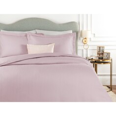 Комплект постельного белья из атласа в полоску размера «king-size» Madame Coco Elicia — светло-фиолетовый