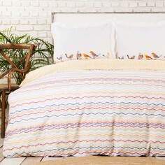 Комплект постельного белья Karaca Home Alegra Mood Набор двойных хлопковых пододеяльников из разноцветного хлопка