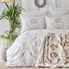Karaca Home Estella Сиреневый хлопковый Комплект постельного белья Комплект одеял