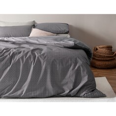 Комплект постельного белья с принтом Madame Coco Odette Single Ranforce — антрацит
