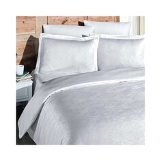 Комплект постельного белья Maxstyle Жаккардовый атласный комплект белых двойных пододеяльников Marko
