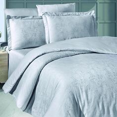 Комплект постельного белья Maxstyle из жаккардового атласа Anemone Grey