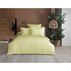 Sarev Твердый оливковый Комплект постельного белья Добби Двойной V14 Темно-зеленый