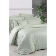 Sarev Жаккардовая полоска Зеленый Двойной 260 Tc Комплект постельного белья из 100% атласного хлопка