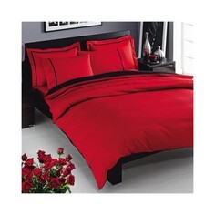 Двойной атласный Комплект постельного белья Tac Prestige Deluxe, красный Taç