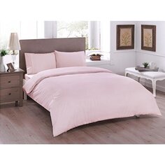 Комплект постельного белья Tac Ranforce, базовый, светло-розовый Taç
