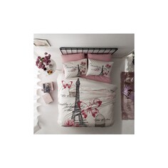 Розовый Комплект постельного белья Tac Ranforce Giselle Taç