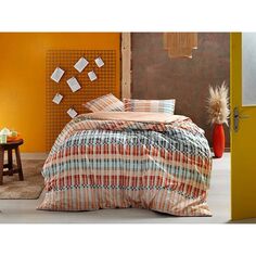 Комплект постельного белья Tac Ranforce Luke Orange Taç