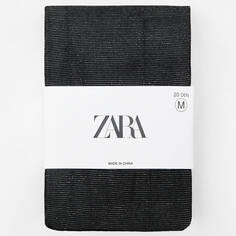 Колготки Zara Metallic Thread, черный