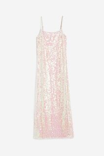 Платье H&amp;M Sequined Slip, розовый H&M