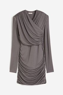 Платье H&amp;M Rhinestone-embellished, серый H&M