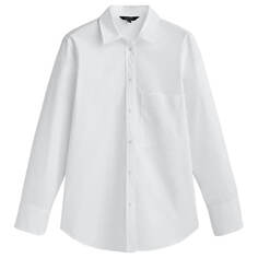Рубашка Massimo Dutti Cotton Poplin With Pocket, белый