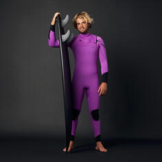 Гидрокостюм мужской 900 Surfing 4/3mm Fushia OLAIAN, фиолетовый