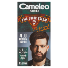 Delia Cameleo Men крем-краска для волос, бороды и усов 4.0 средний коричневый, 1 упаковка