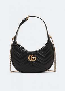 Сумка GUCCI GG Marmont half-moon-shaped mini bag, черный