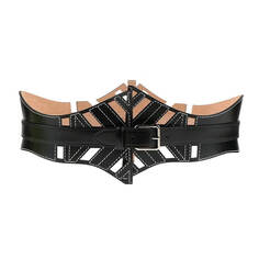 Ремень Alexander McQueen Cut Out Buckle, черный