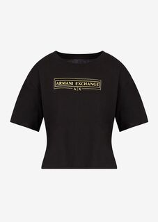 Укороченные футболка Armani Exchange, черный