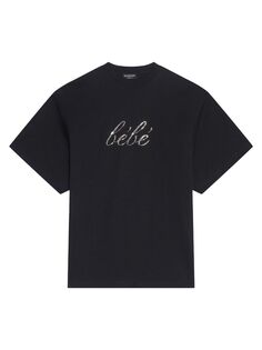 Поношенная футболка Bebe Balenciaga, черный