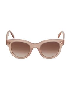 Солнцезащитные очки в квадратной оправе Havana 48MM CELINE, коричневый