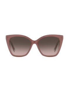 Солнцезащитные очки-бабочки Ruag 56MM Jimmy Choo, коричневый