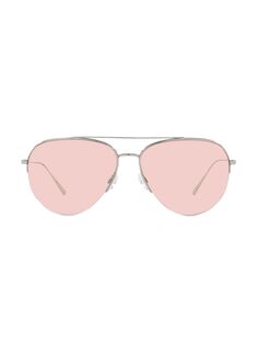 Солнцезащитные очки-авиаторы Cleamons 60 мм Oliver Peoples, серебряный