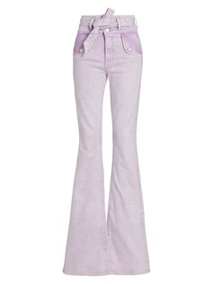 Расклешенные джинсы скинни Giselle с высокой посадкой Veronica Beard, фиолетовый