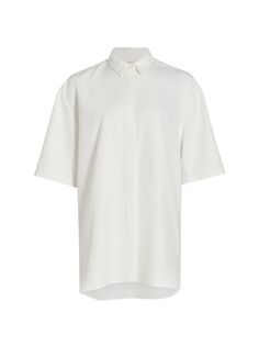Рубашка оверсайз из смеси льна Loulou Studio, белый