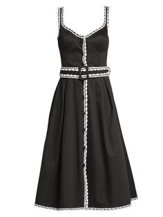 Платье-миди-бюстье крючком с поясом Moschino, черный