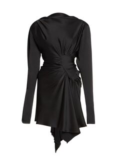 Мини-платье с присборенными сердечками Victoria Beckham, черный