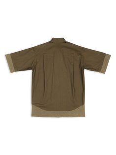 Многослойная рубашка с коротким рукавом BB Icon Balenciaga, хаки