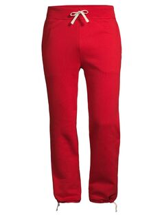 Флисовые спортивные штаны с кулиской на манжетах Polo Ralph Lauren, красный