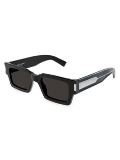 Прямоугольные солнцезащитные очки из ацетата Naked Wirecore 50 мм Saint Laurent, черный