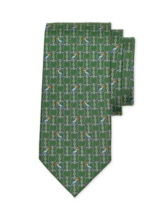 Шелковый галстук Пиккио FERRAGAMO, зеленый